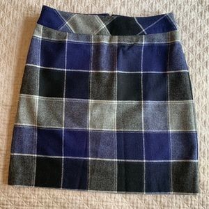 Talbots blue and black windowpane skirt